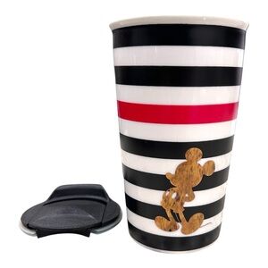 Disney Micky Mouse Pinache by Seven20 Travel Mug Tumbler w/ Lid Stripes 10oz